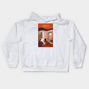 Vintage Travel Poster Spain Kids Hoodie